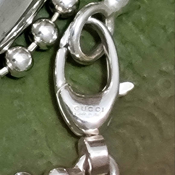 🎋Gucci Britt Heart Interlocking GG Pendant w/Beaded Chain - Picture 4 of 10